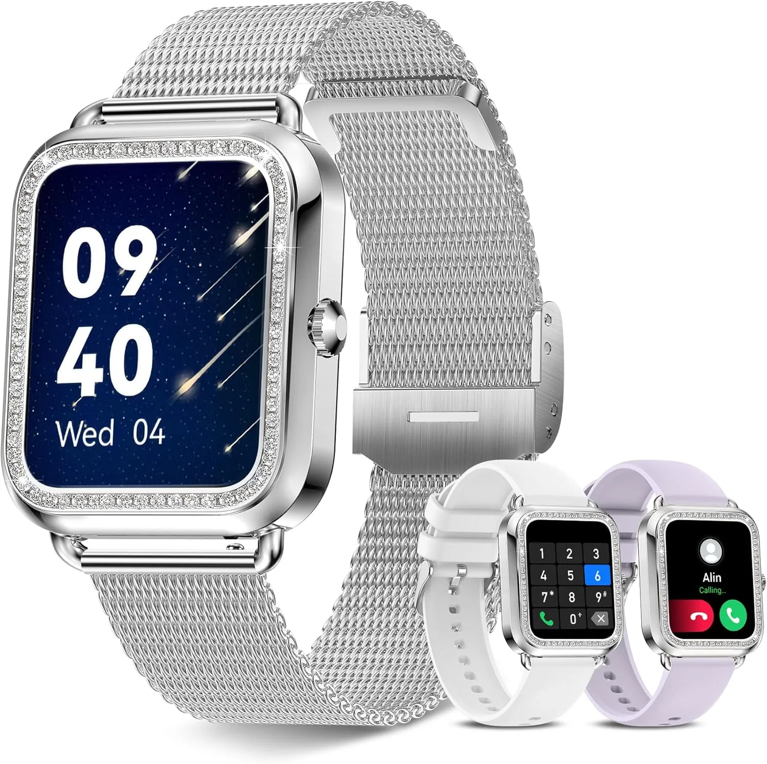 1.6'' Touch Screen Smart Watch for Women (Answer/Make Call), Activity Trackers and Smartwatches with Waterproof Heart Rate Sleep Monitor 100  Sports Pedometer AI Voice,Fitness Watch for iPhone Android