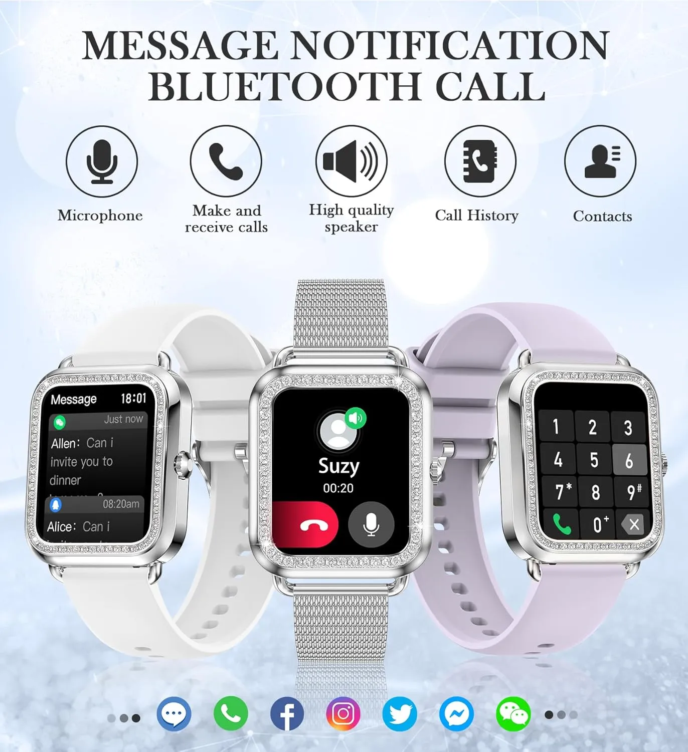 1.6'' Touch Screen Smart Watch for Women (Answer/Make Call), Activity Trackers and Smartwatches with Waterproof Heart Rate Sleep Monitor 100  Sports Pedometer AI Voice,Fitness Watch for iPhone Android