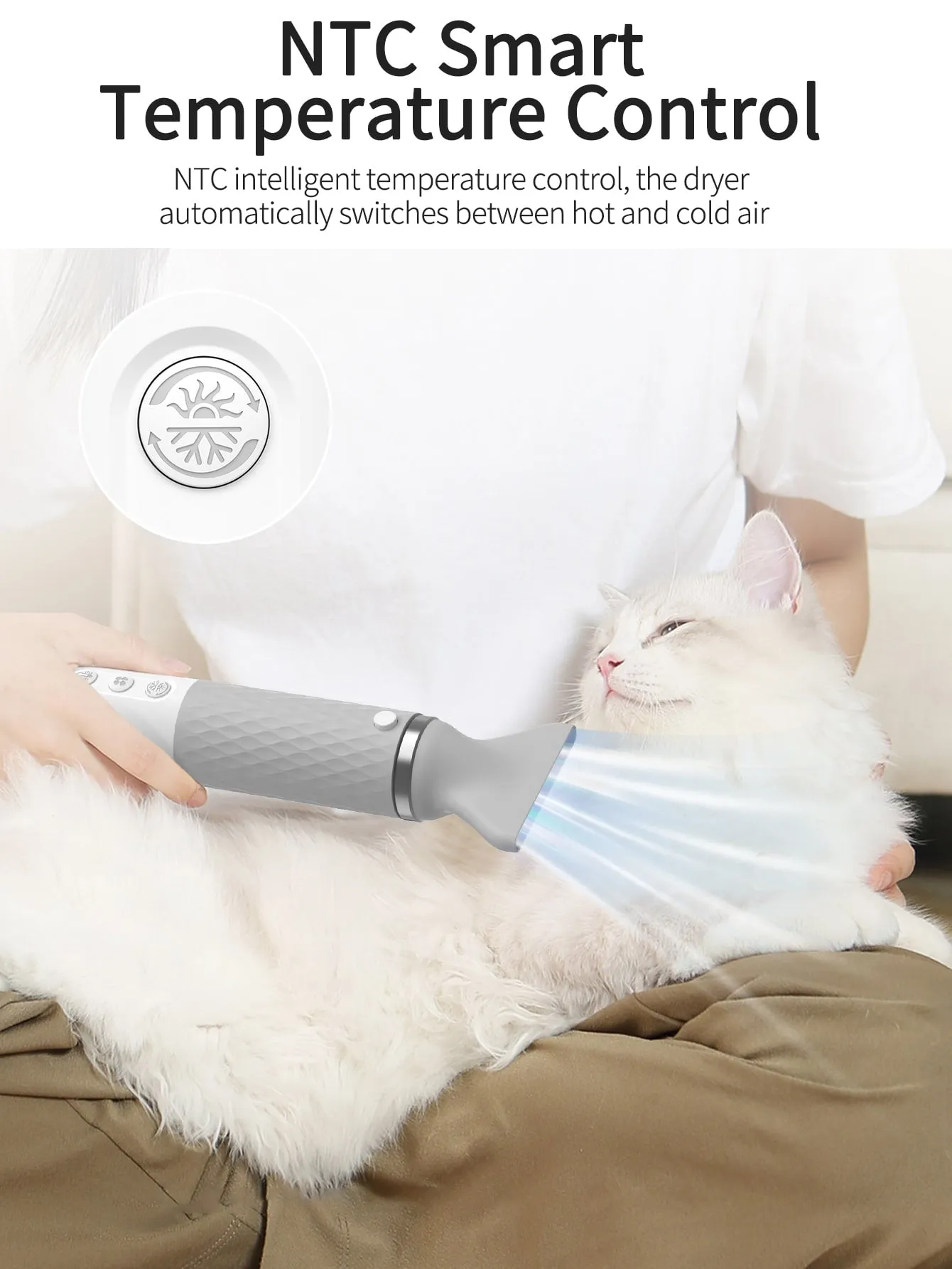 1Set,EU Plug Portable 2 in 1 Pet Hair Dryer For Dogs Cat Grooming Comb Brush NTC Smart Control Professional Dog Blow Dryer Pet Blower