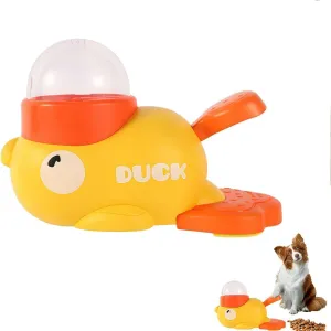 2-in-1 Interactive Dog Slow Feeder Puzzle Toy, Duck-Shaped Pets Food Dispenser with 3 Size Food Outlet Dog Treat Dispensing for Healthy Eating