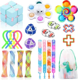 22 Pcs Fidget Toys Pack - Kids Toys Adults Fidget Toys for Anxiety Session Stress Release Squeeze Toys, Best Gift for Friends and Kids, Adult Sensory Toys for Stress Reduction. Goodie Bag Fillers