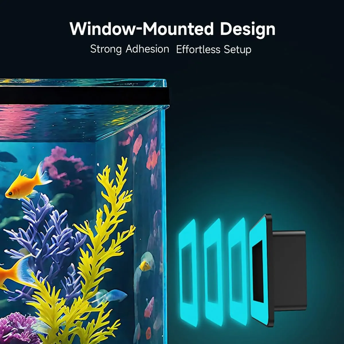 2K HD Aquarium & Terrarium WiFi Pet Camera,140 Wide-Angle Anti-Glare & Anti-Reflection,Night Vision for Fish & Reptiles,Two-Way Audio,Glass-Mount Enclosure Monitor,AI-Powered Detection,24/7 Recording