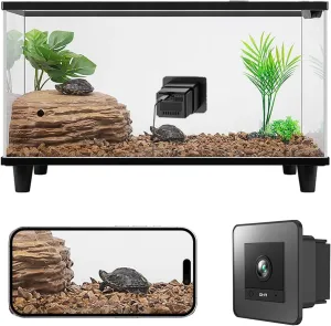 2K HD Aquarium & Terrarium WiFi Pet Camera,140 Wide-Angle Anti-Glare & Anti-Reflection,Night Vision for Fish & Reptiles,Two-Way Audio,Glass-Mount Enclosure Monitor,AI-Powered Detection,24/7 Recording