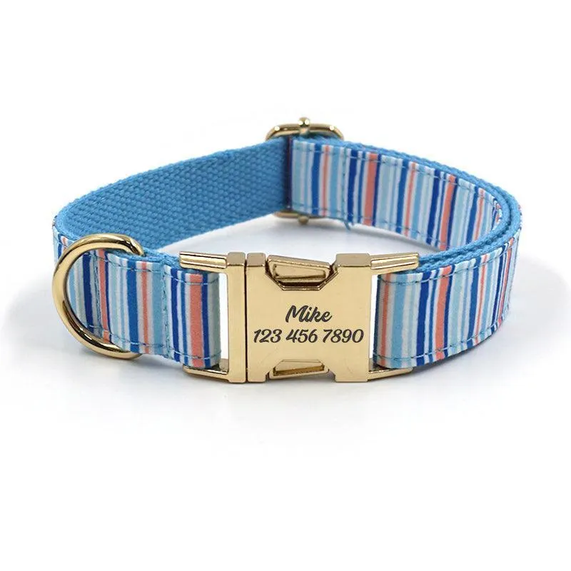 5 PCS Personalized Dog Collar & Harness Leash Set