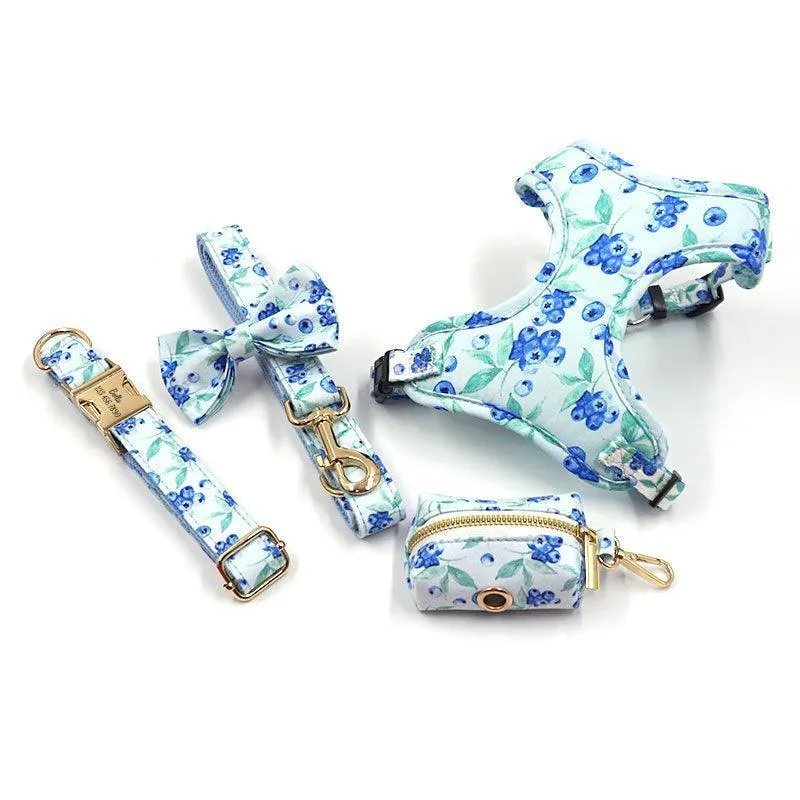 5 PCS Personalized Dog Collar & Harness Leash Set