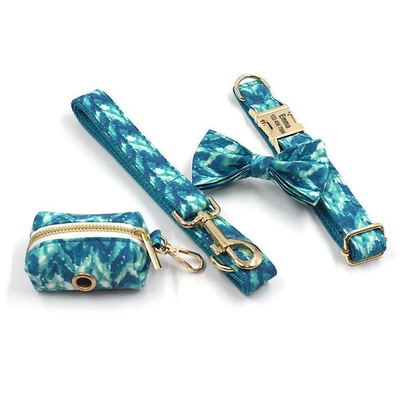 5 PCS Personalized Dog Collar & Harness Leash Set