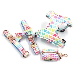 5 PCS Personalized Dog Collar & Harness Leash Set