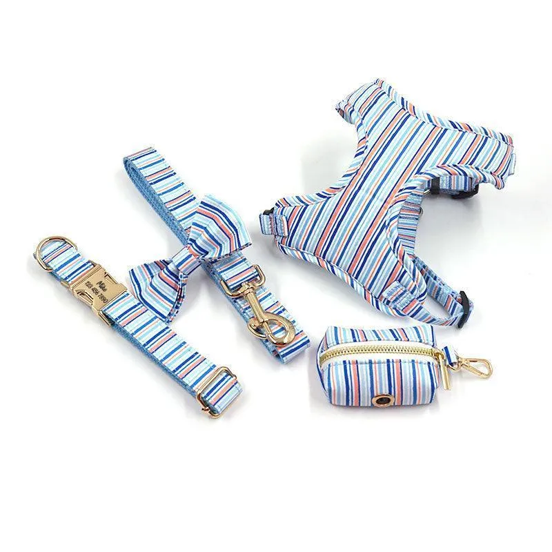 5 PCS Personalized Dog Collar & Harness Leash Set