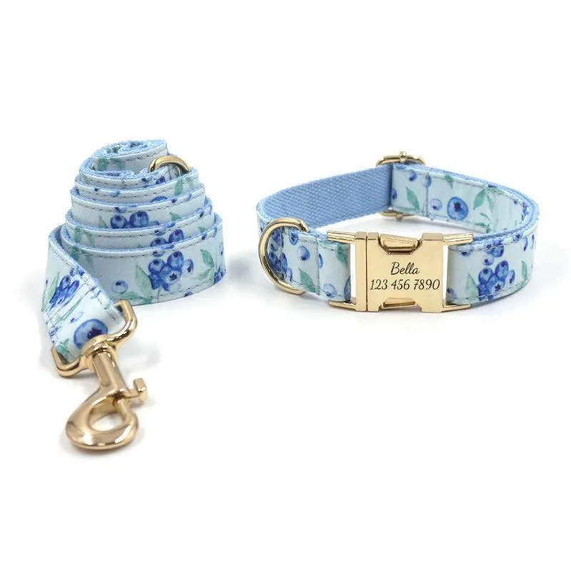 5 PCS Personalized Dog Collar & Harness Leash Set