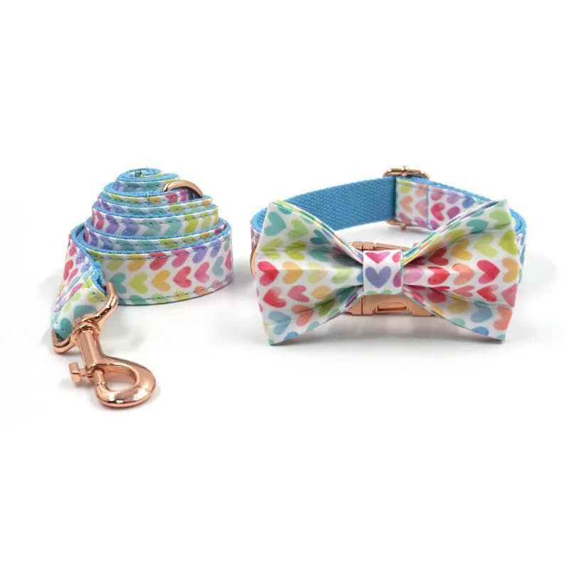 5 PCS Personalized Dog Collar & Harness Leash Set