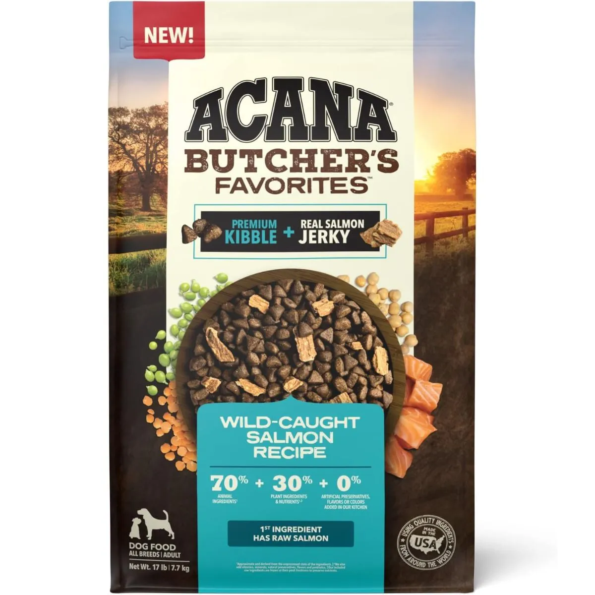 Acana Butcher's Favorites Wild-Caught Salmon Dry Dog Food 17lb