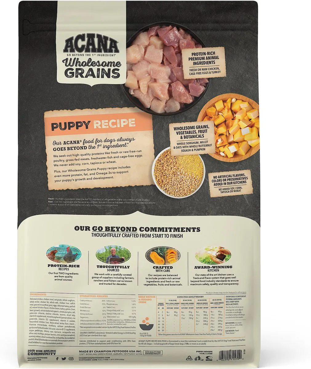Acana Wholesome Grains Puppy Recipe Dry Dog Food