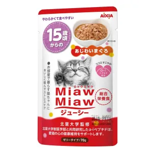 Aixia Miaw Miaw Juicy Tuna 15  Years Old Senior Pouch Cat Food 60g x 12