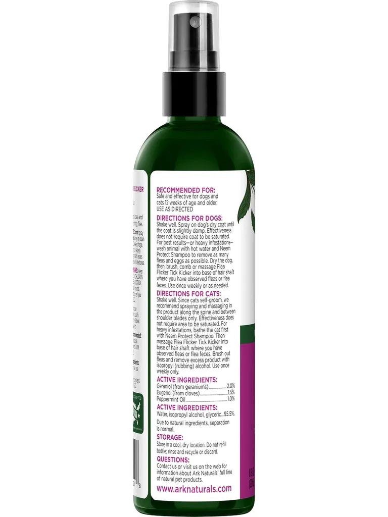 Ark Naturals Flea Flicker! Tick Kicker! Dog & Cat Spray, 8-Oz Bottle