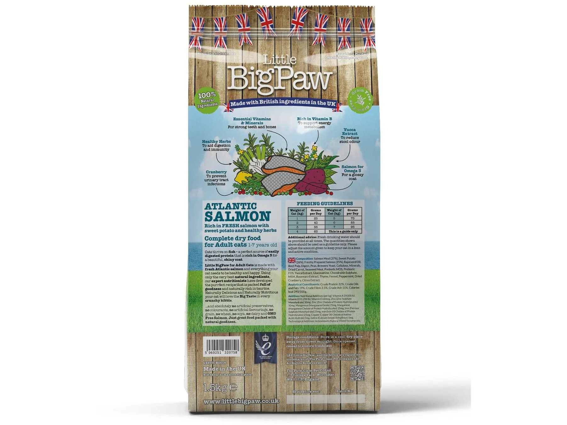 Atlantic Salmon Complete dry food for Adult Cats 1.5KG /Little BigPaw