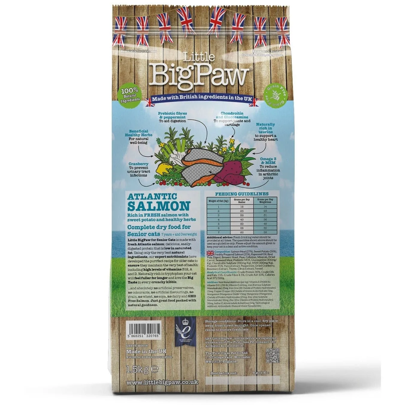 Atlantic Salmon Complete dry food for Senior Cats 1.5KG /Little BigPaw