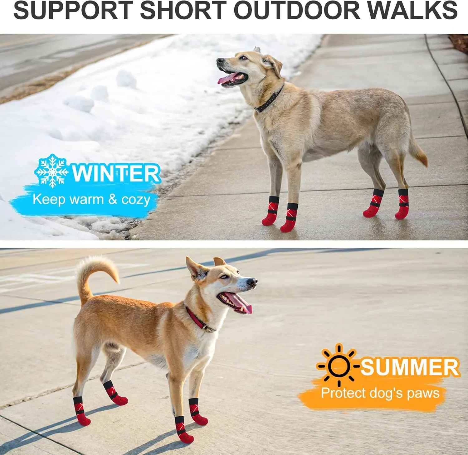 BEAUTYZOO Dog Socks - Anti Lick, Anti Slip, Senior Dog Grippy Socks - Size SM