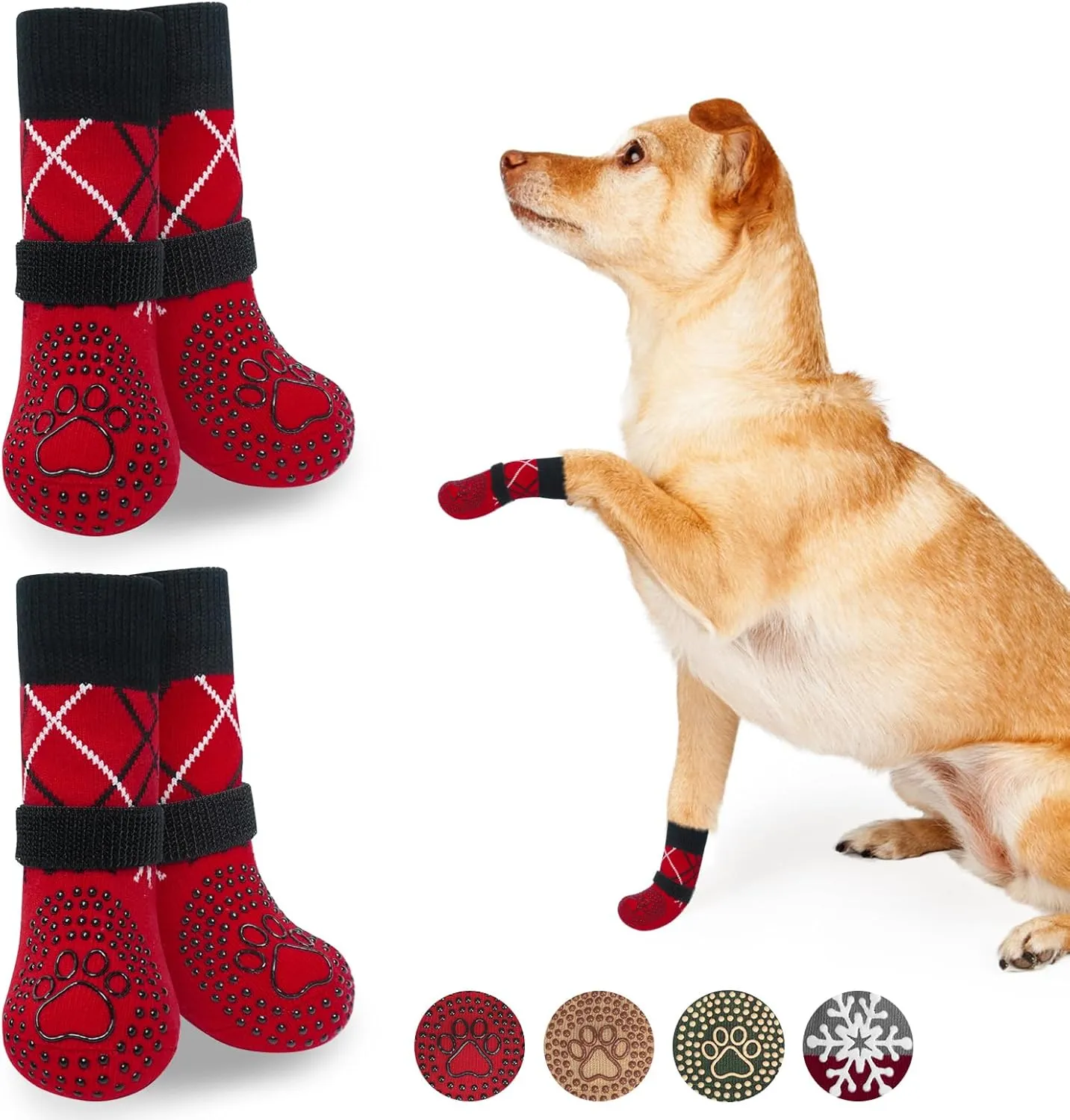 BEAUTYZOO Dog Socks - Anti Lick, Anti Slip, Senior Dog Grippy Socks - Size SM