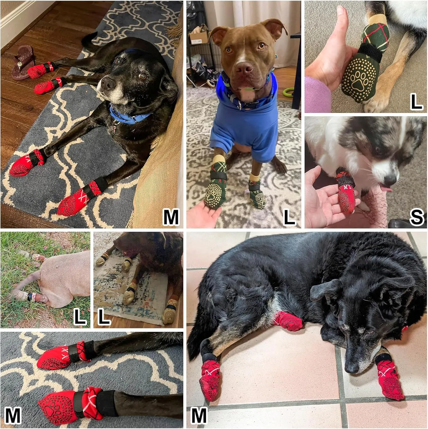 BEAUTYZOO Dog Socks - Anti Lick, Anti Slip, Senior Dog Grippy Socks - Size SM