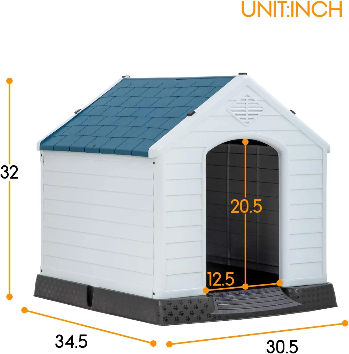BestPet Dog House Indoor Outdoor Insulated Kennel Durable Plastic Dog House for Small Medium Large Dogs Weather & Water Resistant Pet Crate with Air Vents and Elevated Floor