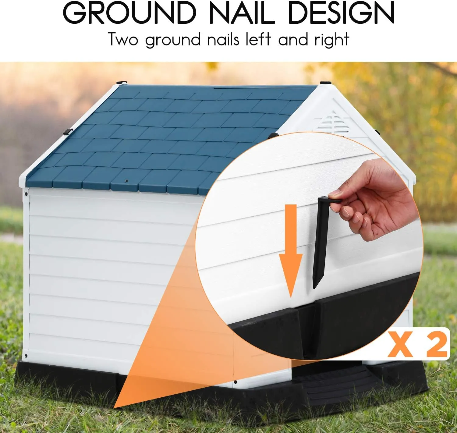 BestPet Dog House Indoor Outdoor Insulated Kennel Durable Plastic Dog House for Small Medium Large Dogs Weather & Water Resistant Pet Crate with Air Vents and Elevated Floor