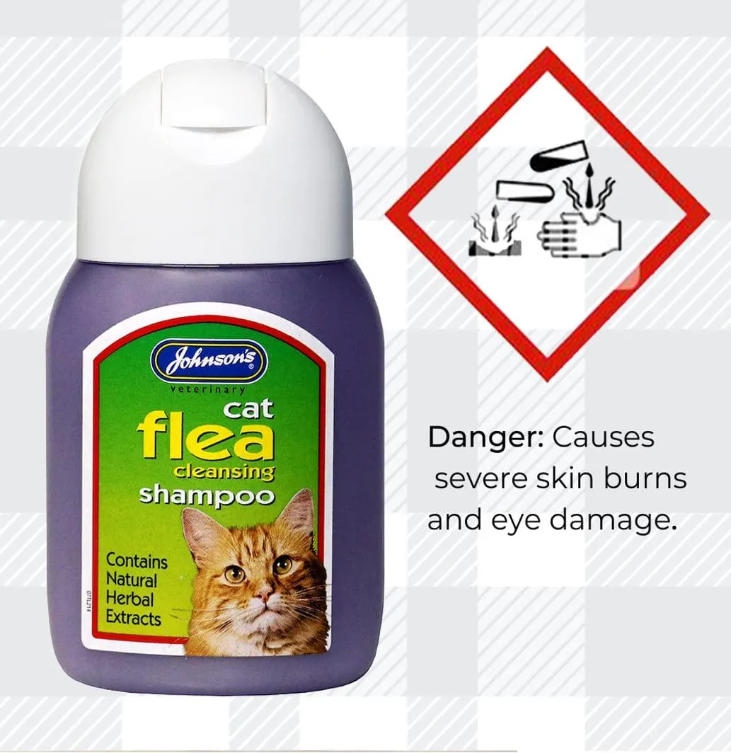 Cat Flea Shampoo Bundle Pack Consist Of Three Packs In 125ml Each Johnson Cleansing For Cat&#039;s And AETN Creations Fridge Magnet Beautiful Cleanse Flea&#039;s On Coat