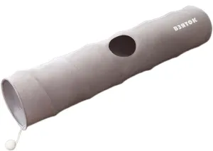 Cat Tunnel for Indoor Cats Cat Tunnel Tube Portable with Playing Ball Pet Tunnel Toy for Bunny Rabbits Puzzle Hiding Training, Gray