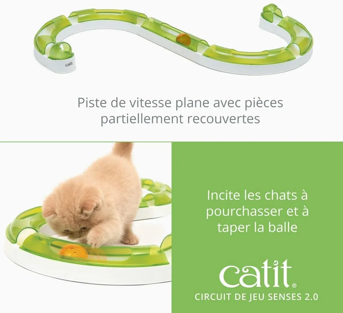 Catit Senses 2.0 Play Circuit Interactive Cat Toy - 8-Piece Closed-Track Ball Toy for All Breed Sizes