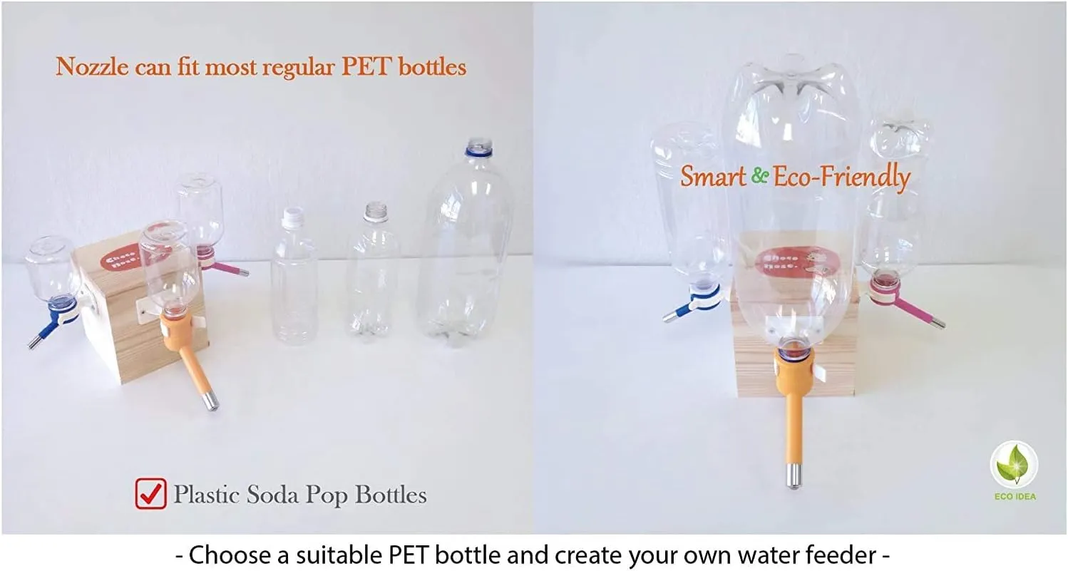 Choco Nose Patented No-Drip Water Bottle/Feeder for Puppies/Toy-Small Breed Dogs/Rabbits/Cats/Chinchillas and Other Small Pets and Animals - for Cages or Crates 10.2 oz. Nozzle 13mm, Aqua (C528)