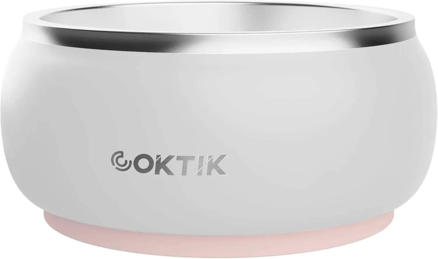 COKTIK Dog Bowl, Insulated Stainless Steel Food Bowls for Dogs & Cats, Non-Slip Dog Bowls Water Bowl Large Breed, Easy to Clean, Durable and Dishwasher Safe (32oz, White)