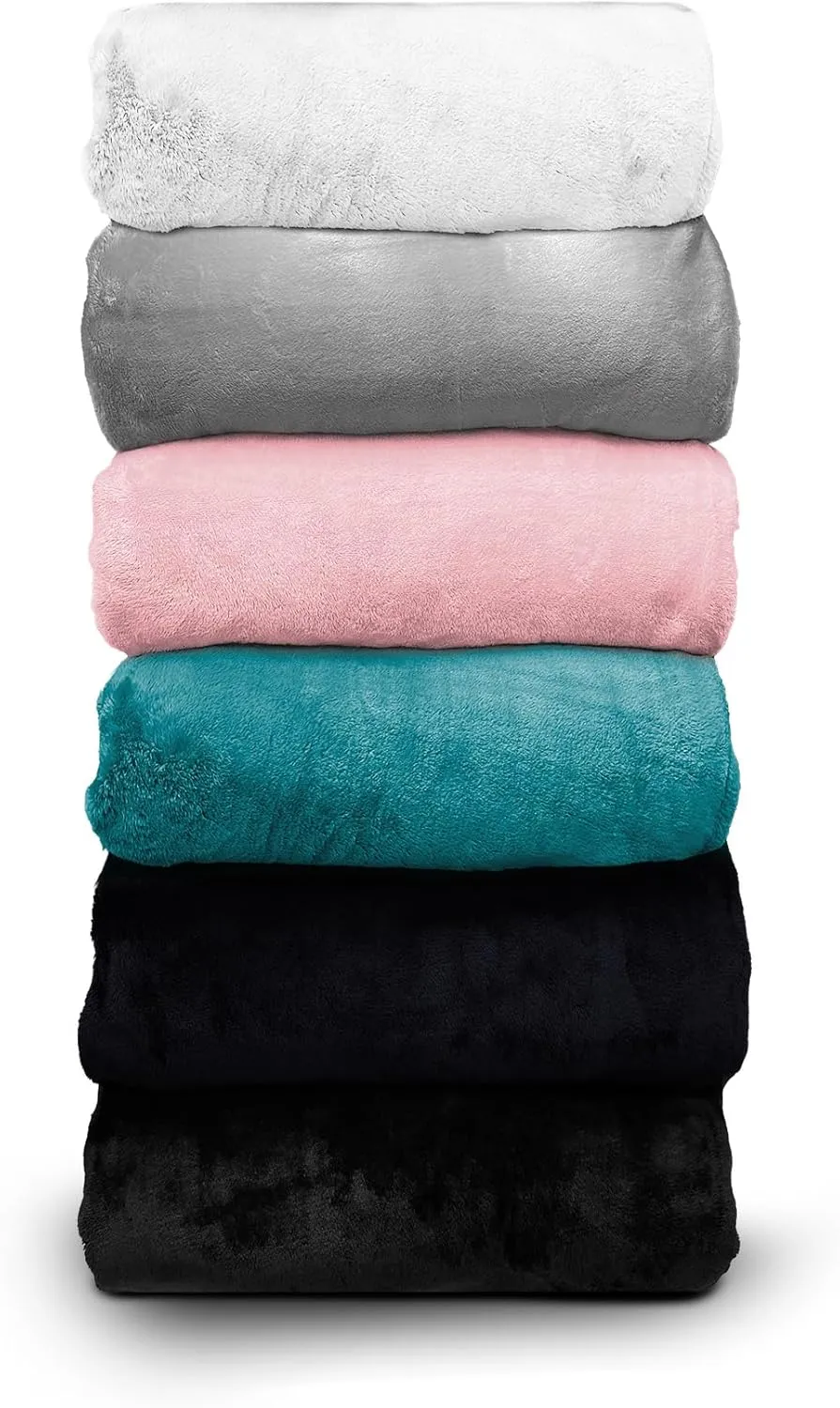 Comfort Lab Reversible Flannel Sherpa Throw Blanket - Elegant Fluffy Throw Blankets for Couch and Home Decor - Anti Pilling Non Shedding Cozy & Warm Fleece Throws - Baby/Pet (30" x 40") - Blush