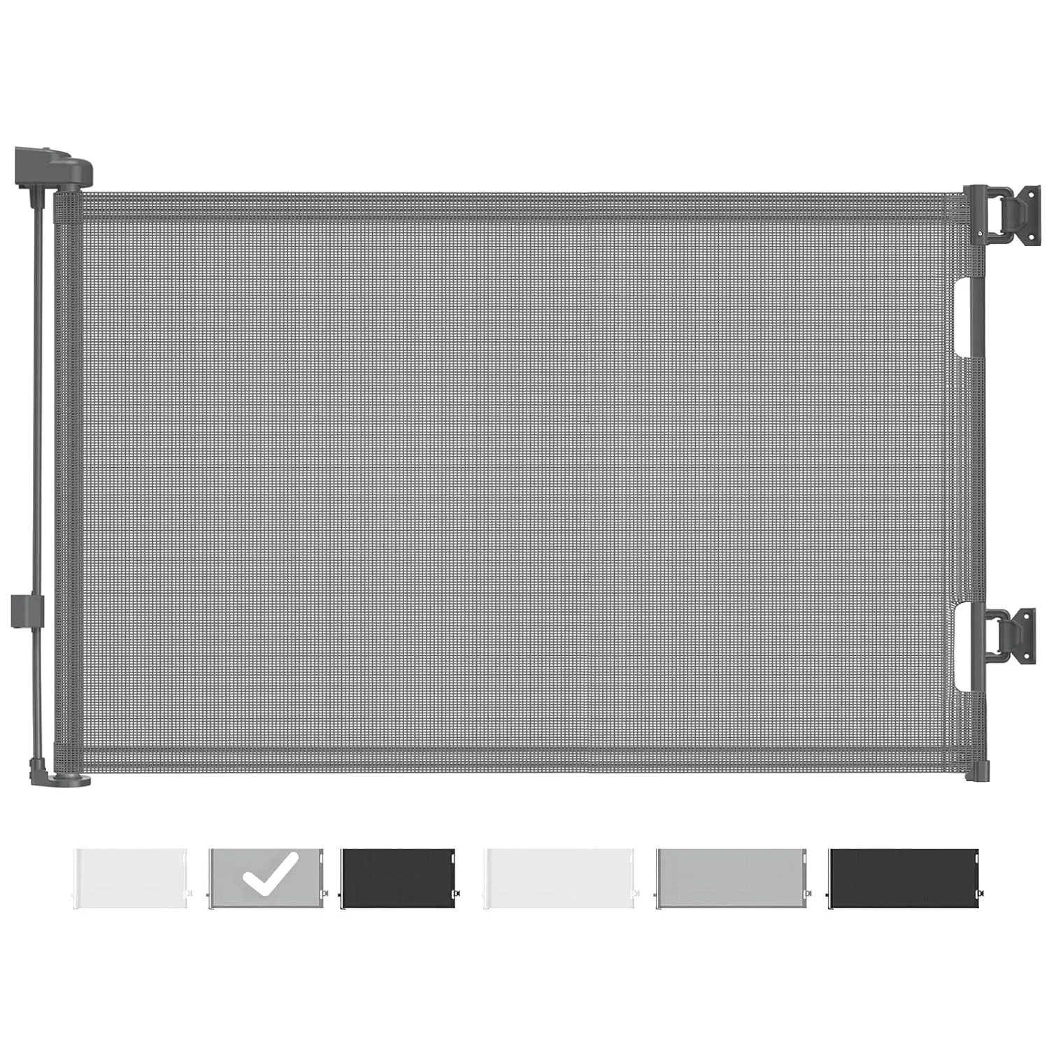 Cumbor Baby Gate Retractable Gates for Stairs, Mesh Dog Gate for The House, Wide Pet Gate 33" Tall, Extends to 55" Wide, Long Child Safety Gates for Doorways, Hallways, Cat Gate Indoor/Outdoor(Gray)