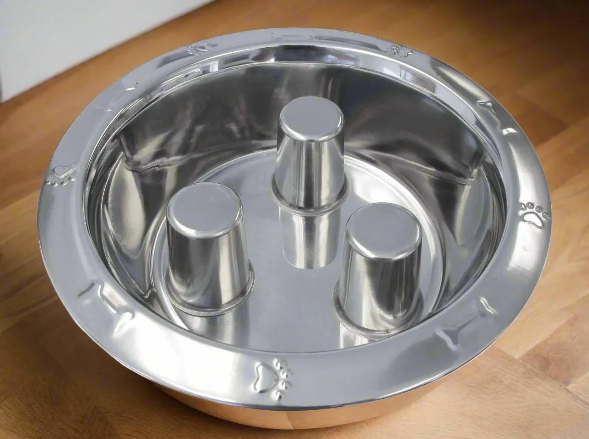Dog Slow Feeder Bowl - SS Dog Bowl - Large