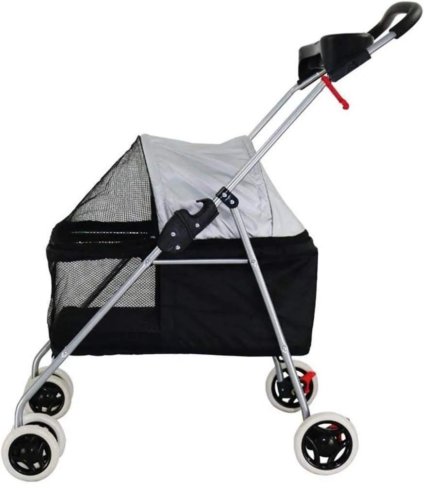 Double Dog Stroller Pet Travel Stroller Dog Stroller Pet Buggy Disabled Dog Pushchair 2 Front Swivel Wheels & Rear Brake 360 Rotation Front Wheel Max Loading (C) (F)