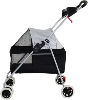 Double Dog Stroller Pet Travel Stroller Dog Stroller Pet Buggy Disabled Dog Pushchair 2 Front Swivel Wheels & Rear Brake 360 Rotation Front Wheel Max Loading (C) (F)