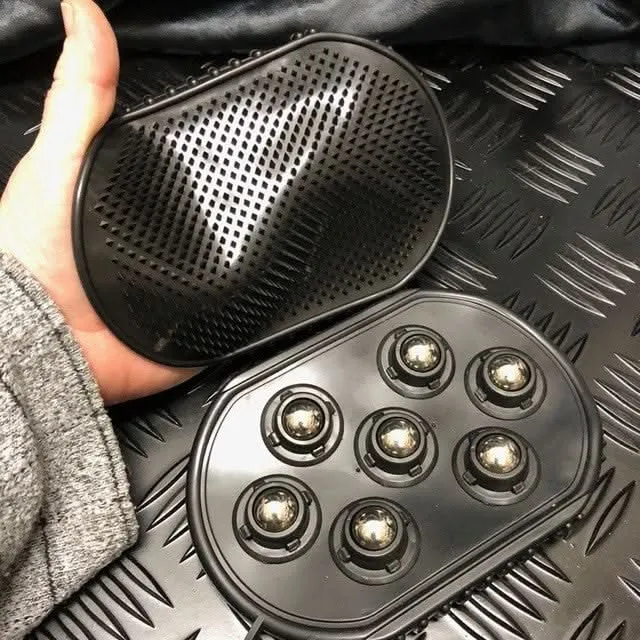 Double Sided Sensory Massage Glove - massage roller side & Spikey side