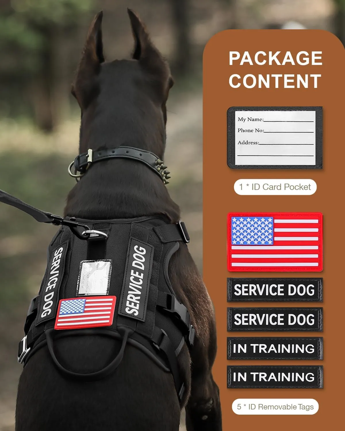 FAYOGOO Tactical Dog Harness for Large Dogs - Heavy Duty Dog Harness Escape Proof with Handle - No Pull Military Service Dog Vest with Removable Patches for Walking,Training,Hiking