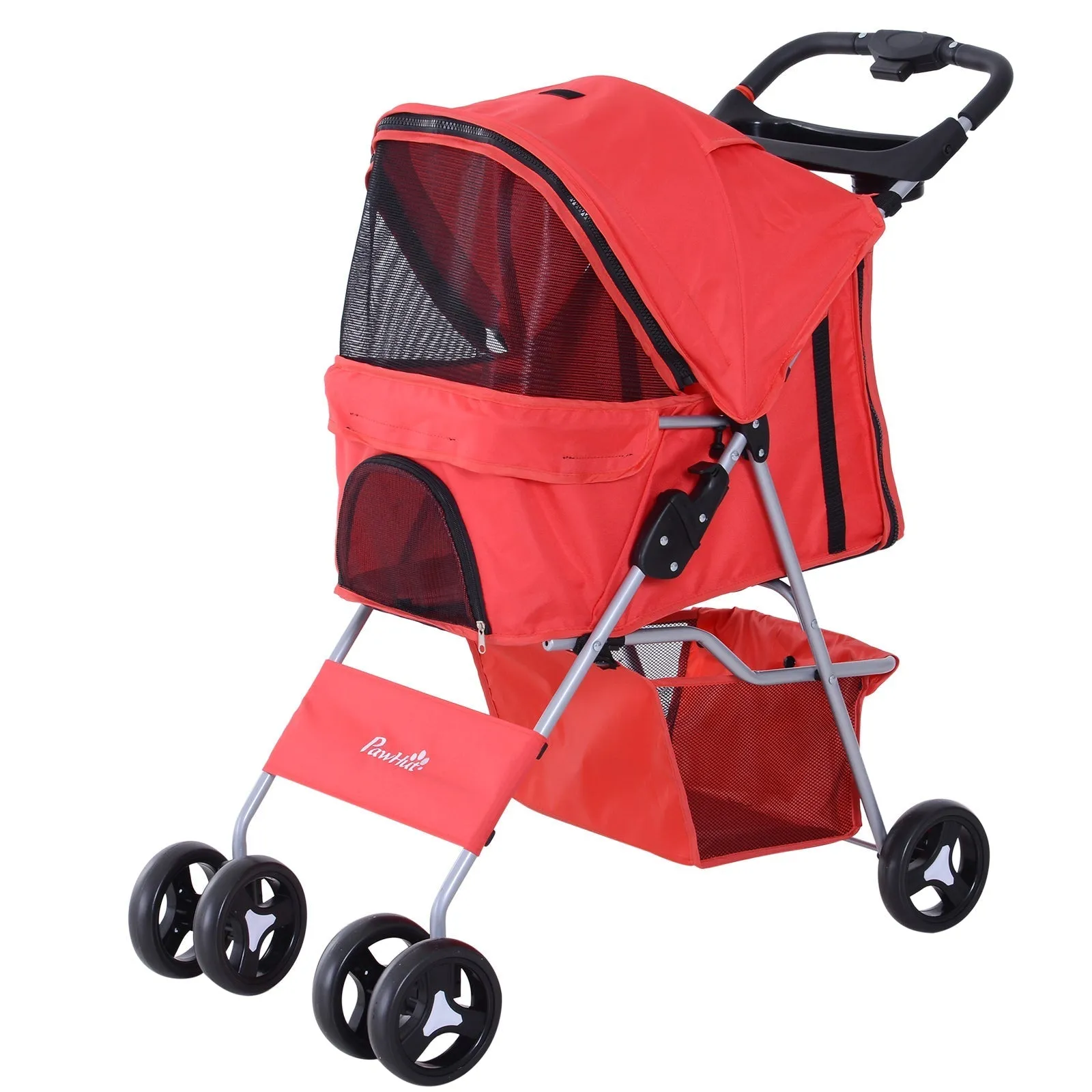 Foldable Stroller Pets Foldable 75L x 46D x 94Hcm Red