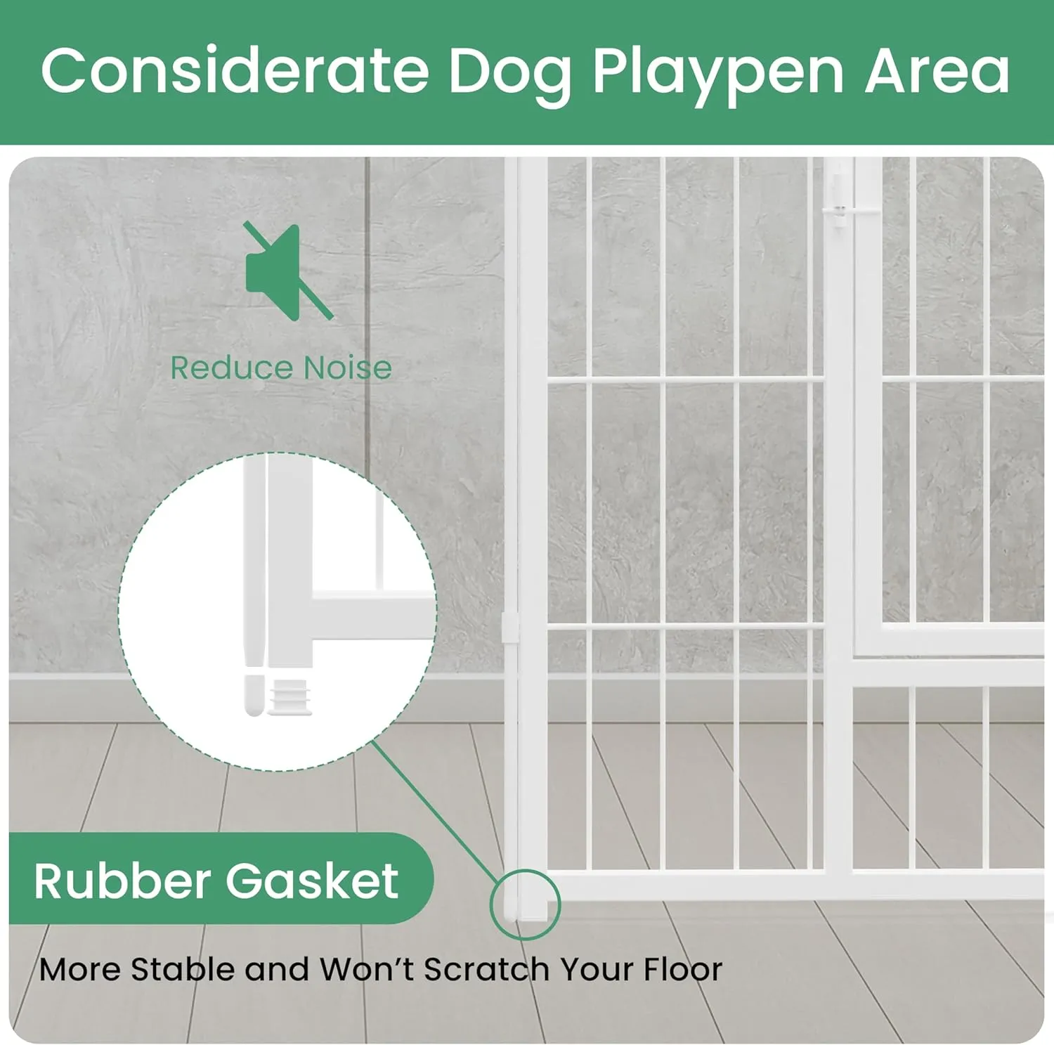 HealSmart Dog Playpen Indoor, Puppy Playpen Indoor Outdoor for Yard, Camping, RV, 32" Height 8 Panels Heavy Duty Dog Pen for Small/Medium Dogs, White