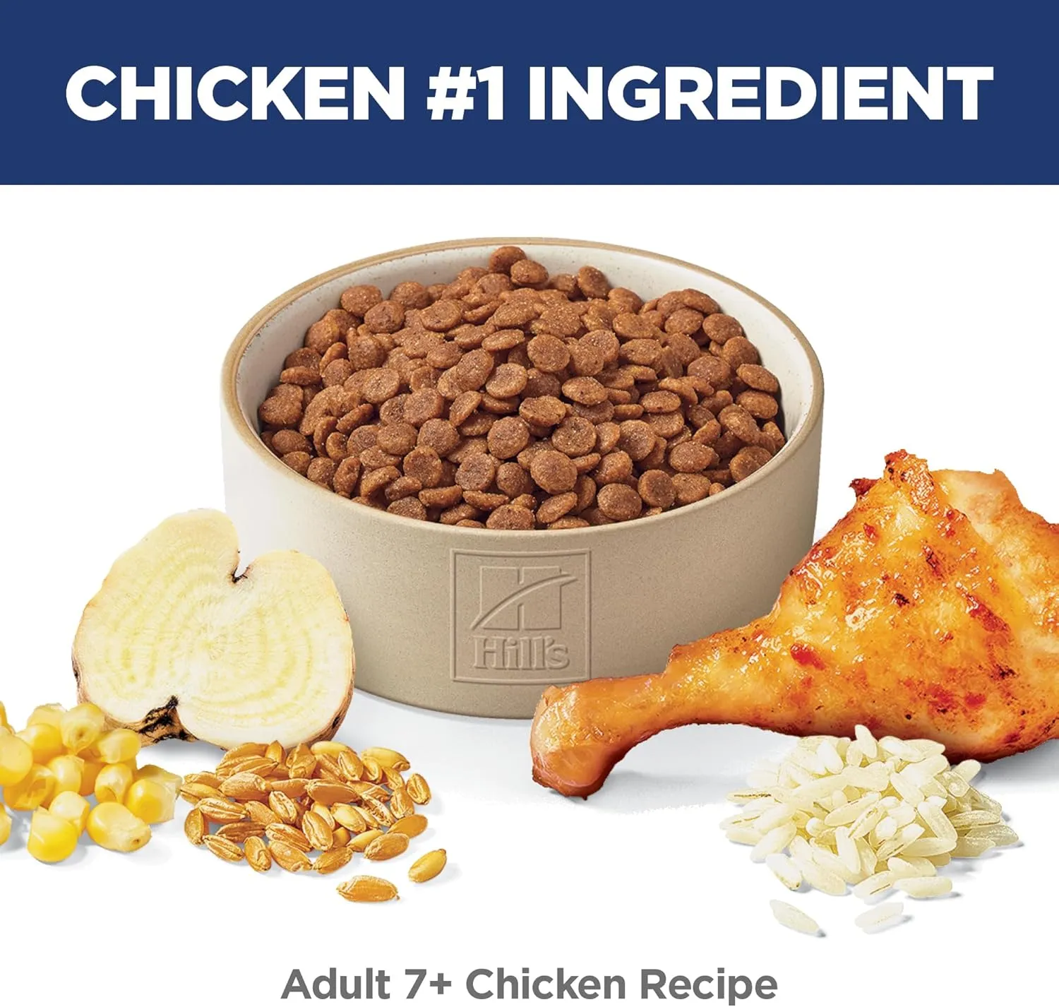 Hill's Science Diet Adult 7 , Senior Adult 7  Premium Nutrition, Dry Cat Food, Chicken Recipe, 4 lb Bag