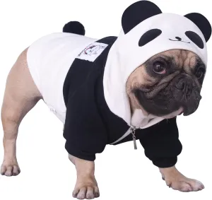 iChoue I am a French Bulldog Dog Panda Costumes Clothes Sweater Cute Funny for Medium Dogs Cold Weather Winter Coats Hoodies Frenchie English Pug Pitbull Corgi Puppy - Black/Large