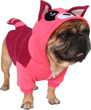 iChoue I am a French Bulldog Raccoon Costumes Clothes Hoodies for Medium Dogs Cold Weather Winter Coats Frenchie English Pug Pitbull Boston Terrier - Red, Large