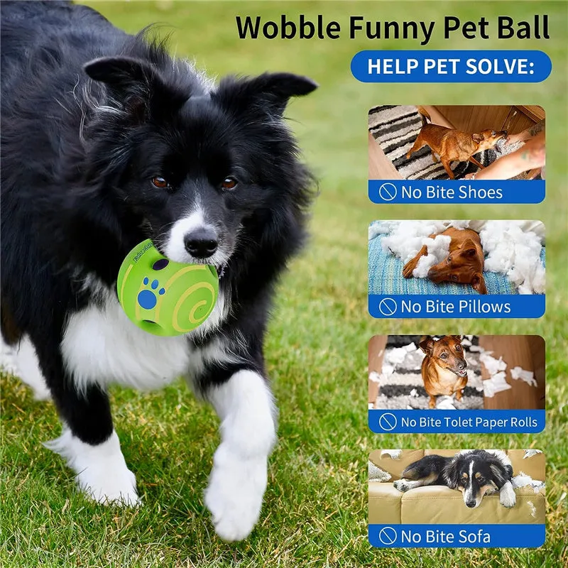 Interactive Dog Toy Wobble Giggle Ball with Funny Sounds