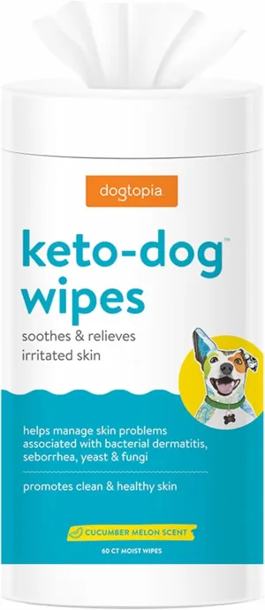 Keto Dog Wipes for Pets (60ct) | Soothing and Convenient Wipes for Pets Irritated Skin | Relief for Skin Problems in Dogs