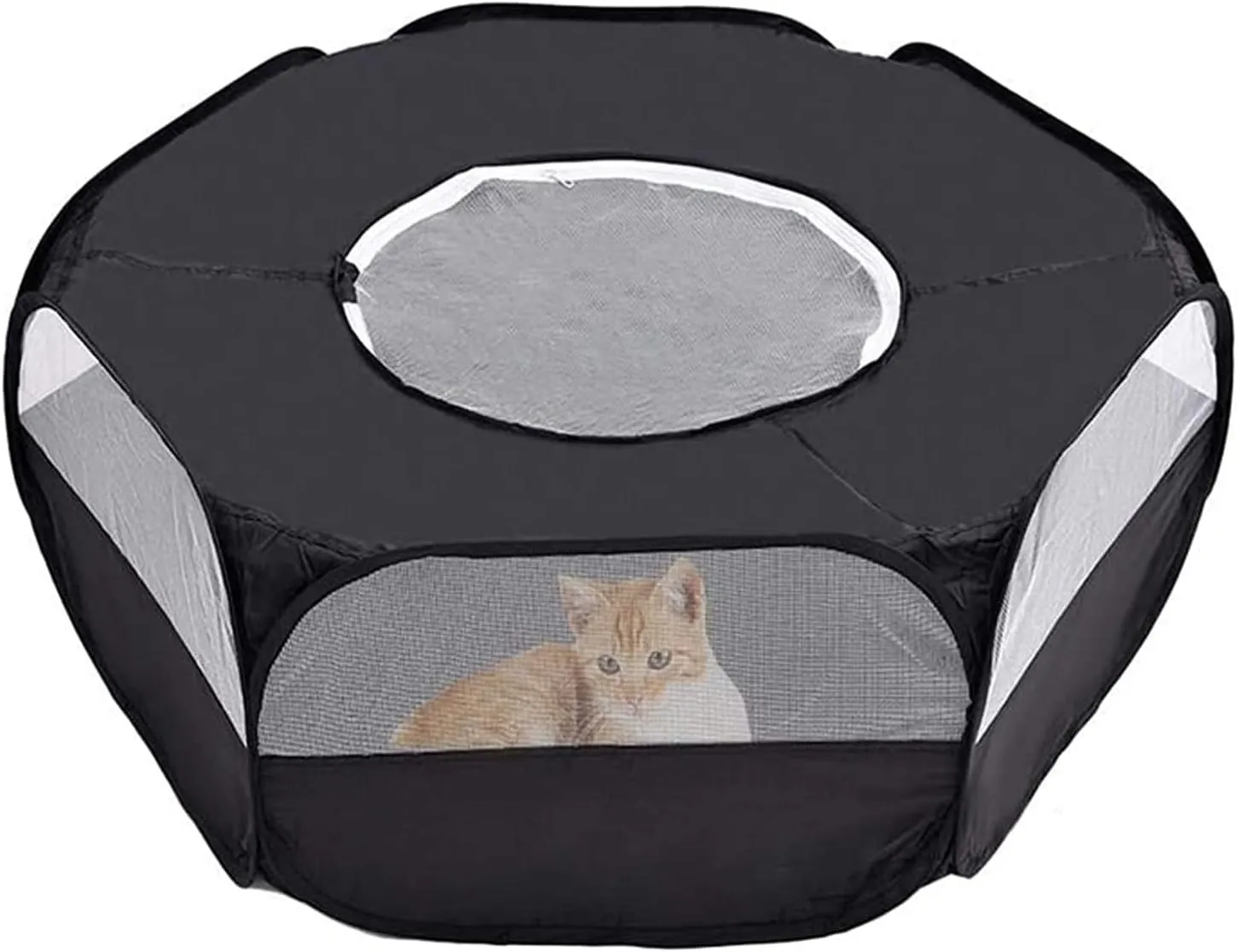 Mantouxixi Small Animal Playpen with Cover, Animal Chinchilla, Hamsters, Bunny, Rabbits, Kitten Kitten Ferret Playpen with Cover - Black