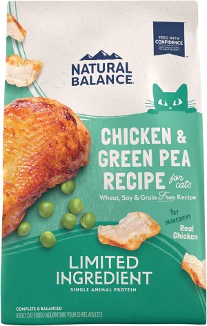 Natural Balance Limited Ingredient Adult Grain-Free Dry Cat Food, Chicken & Green Pea Recipe, 15 Pound (Pack of 1)