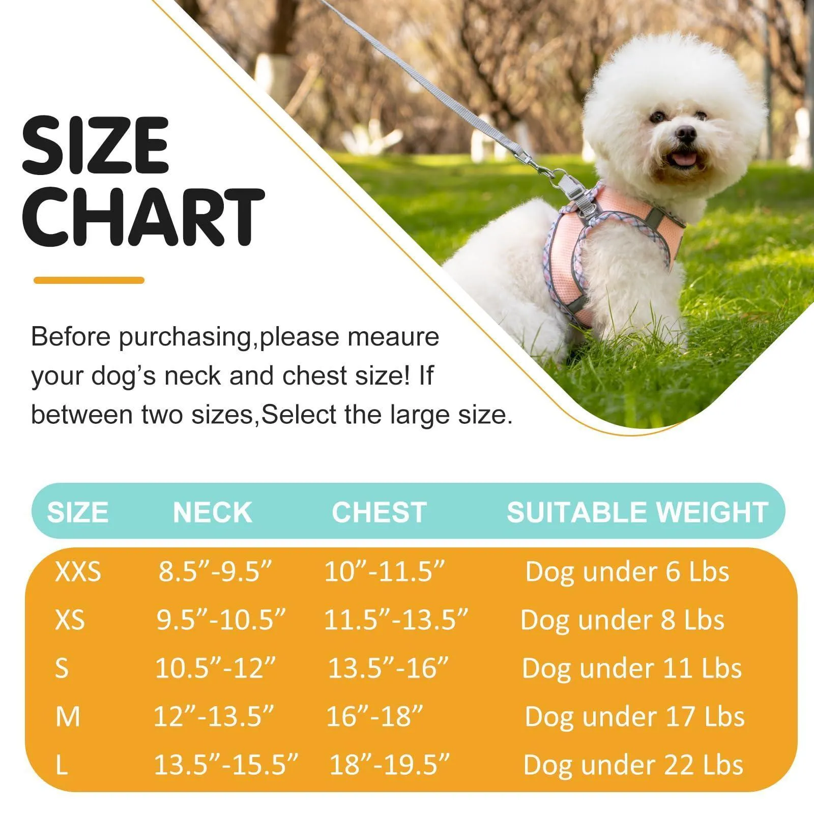 No Pull Adjustable Reflective Pet Harness and Leash Set for Cat & Small Dogs