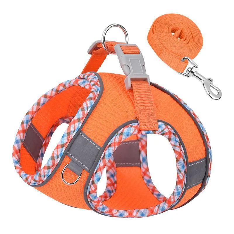 No Pull Adjustable Reflective Pet Harness and Leash Set for Cat & Small Dogs