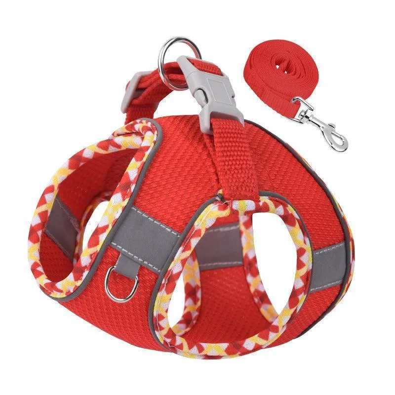 No Pull Adjustable Reflective Pet Harness and Leash Set for Cat & Small Dogs