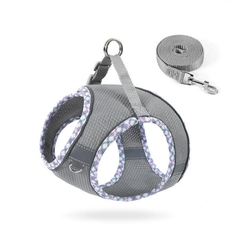No Pull Adjustable Reflective Pet Harness and Leash Set for Cat & Small Dogs
